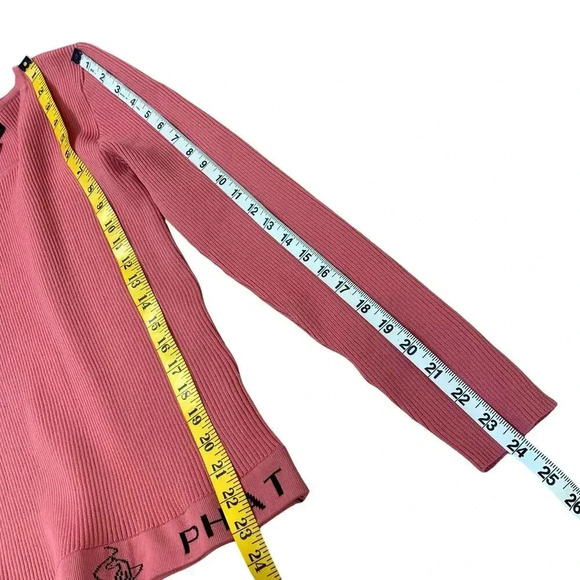 Baby Phat Love Star Long Sleeve Crewneck Rib Knit Sweater Pullover Size 1X Pink - Picture 14 of 16